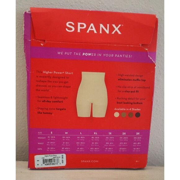 SPANX 2745 Women's Sz Medium Soft Nude High-Waisted Higher Power Shaper Shorts - Picture 2 of 3